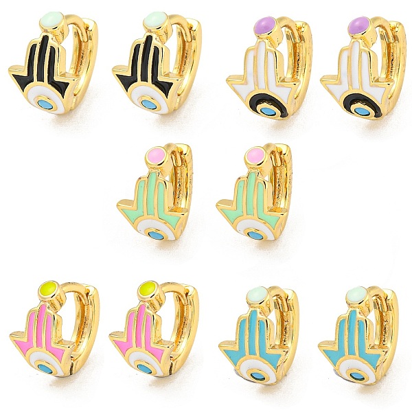 PandaHall Hamsa Hand with Evil Eye Real 18K Gold Plated Brass Hoop Earrings, with Enamel, Mixed Color, 10.5x8.5mm Brass Hamsa Hand..., Multicolor
PandaHall Hamsa Hand with Evil Eye Real 18K Gold Plated Brass Hoop Earrings, with Enamel, Mixed Color, 10.5x8.5mm Brass Hamsa Hand..., Multicolor