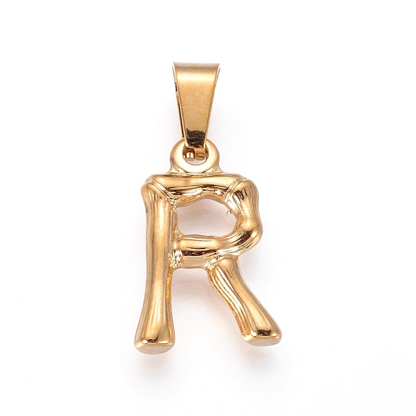 PandaHall 304 Stainless Steel Pendants, Bamboo Style, Letter, Golden Color, Letter.R, 18.5x12x3mm, Hole: 3x7mm 304 Stainless Steel Letter
PandaHall 304 Stainless Steel Pendants, Bamboo Style, Letter, Golden Color, Letter.R, 18.5x12x3mm, Hole: 3x7mm 304 Stainless Steel Letter
