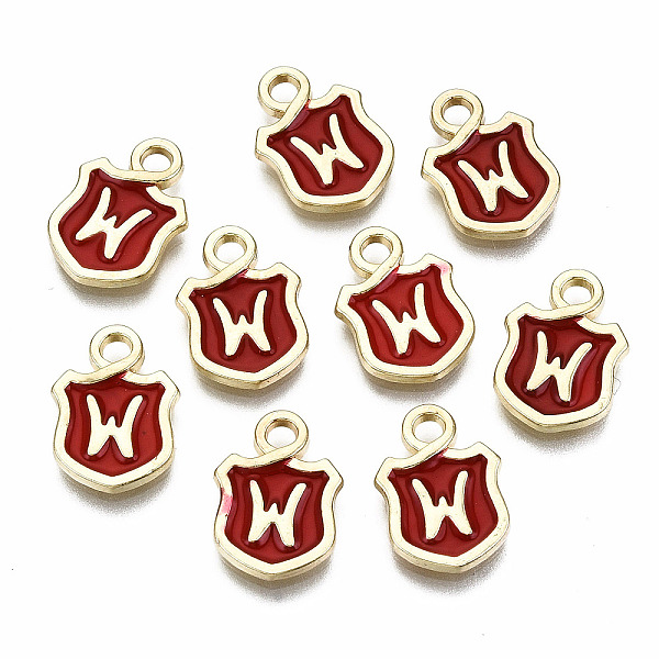 PandaHall Alloy Enamel Charms, Cadmium Free & Lead Free, Shield with Initial Letters, Light Gold, Letter.W, 14x10x2mm, Hole: 2mm..., Red
PandaHall Alloy Enamel Charms, Cadmium Free & Lead Free, Shield with Initial Letters, Light Gold, Letter.W, 14x10x2mm, Hole: 2mm..., Red
