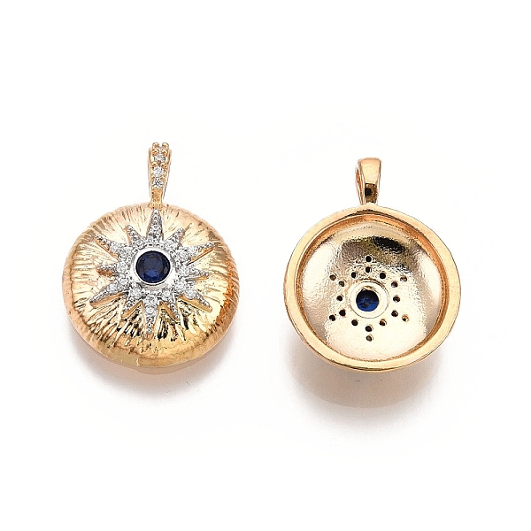 PandaHall Flat Round with Star Brass Micro Pave Clear Cubic Zirconia Pendants, with Glass, Nickel Free, Real 18K Gold Plated, 20.5x15.5x5mm...
PandaHall Flat Round with Star Brass Micro Pave Clear Cubic Zirconia Pendants, with Glass, Nickel Free, Real 18K Gold Plated, 20.5x15.5x5mm...