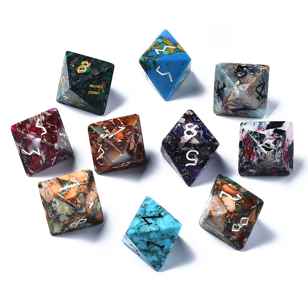 PandaHall Synthetic Gold Line Regalite/Imperial Jasper/Sea Sediment Jasper Beads, No Hole, Dice, with Number Pattern, Mixed Color..., Multicolor
PandaHall Synthetic Gold Line Regalite/Imperial Jasper/Sea Sediment Jasper Beads, No Hole, Dice, with Number Pattern, Mixed Color..., Multicolor