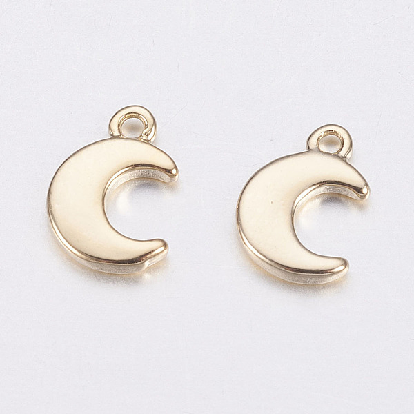 PandaHall Long-Lasting Plated Brass Charms, Moon, Nickel Free, Real 18K Gold Plated, 7.5x5x1mm, Hole: 1mm Brass Moon
PandaHall Long-Lasting Plated Brass Charms, Moon, Nickel Free, Real 18K Gold Plated, 7.5x5x1mm, Hole: 1mm Brass Moon