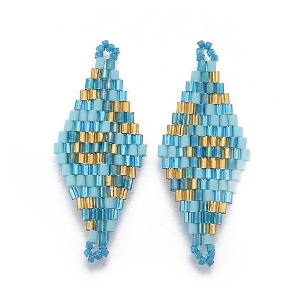 PandaHall MIYUKI & TOHO Handmade Japanese Seed Beads Links, Loom Pattern, Rhombus, Pale Turquoise, 40~41.5x16~16.7x1.7~1.8mm, Hole..., Cyan
PandaHall MIYUKI & TOHO Handmade Japanese Seed Beads Links, Loom Pattern, Rhombus, Pale Turquoise, 40~41.5x16~16.7x1.7~1.8mm, Hole..., Cyan