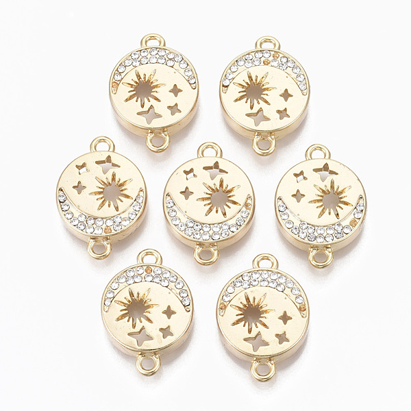 PandaHall Alloy Links connectors, with Crystal Rhinestone, Cadmium Free & Nickel Free & Lead Free, Flat Round, Real 18K Gold Plated..., Clear
PandaHall Alloy Links connectors, with Crystal Rhinestone, Cadmium Free & Nickel Free & Lead Free, Flat Round, Real 18K Gold Plated..., Clear