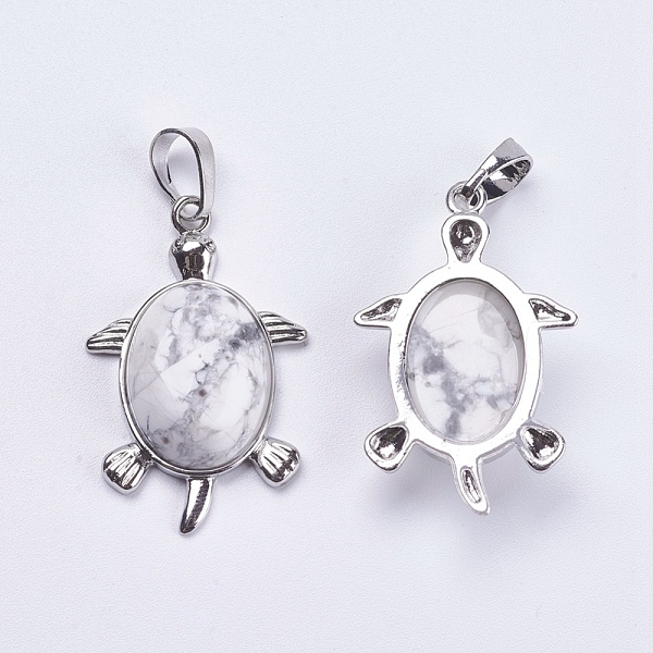 PandaHall Natural Howlite Pendants, with Brass Findings, Tortoise, Platinum, 34x21x7mm, Hole: 5x7mm Howlite Tortoise
PandaHall Natural Howlite Pendants, with Brass Findings, Tortoise, Platinum, 34x21x7mm, Hole: 5x7mm Howlite Tortoise
