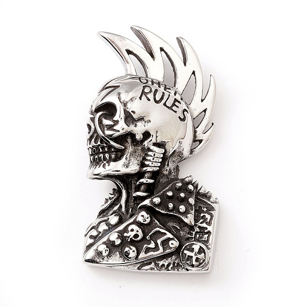 PandaHall Tibetan Style 304 Stainless Steel Pendants, Skull, Antique Silver, 51x27x11.5mm, Hole: 7.5x5mm 304 Stainless Steel Skull
PandaHall Tibetan Style 304 Stainless Steel Pendants, Skull, Antique Silver, 51x27x11.5mm, Hole: 7.5x5mm 304 Stainless Steel Skull