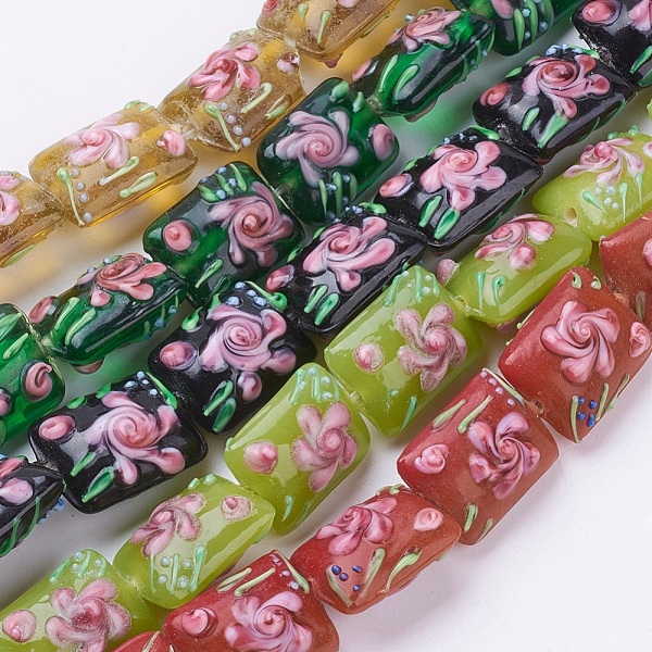 PandaHall Handmade Bumpy Lampwork Beads Strands, Rectangle with Flower, Mixed Color, 17.5~18x14x11~13mm, Hole: 2mm Lampwork Rectangle..., Multicolor
PandaHall Handmade Bumpy Lampwork Beads Strands, Rectangle with Flower, Mixed Color, 17.5~18x14x11~13mm, Hole: 2mm Lampwork Rectangle..., Multicolor