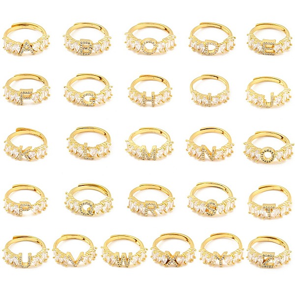 PandaHall 26Pcs 26 Style Initial Letter A~Z Clear Cubic Zirconia Adjustable Rings Set, Brass Alphabet Rings for Women, Lead Free & Cadmium...
PandaHall 26Pcs 26 Style Initial Letter A~Z Clear Cubic Zirconia Adjustable Rings Set, Brass Alphabet Rings for Women, Lead Free & Cadmium...