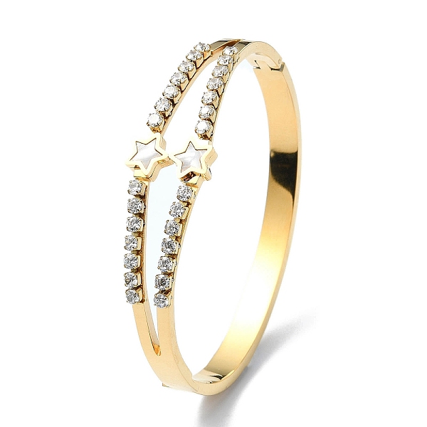 PandaHall Star Clear Cubic Zirconia & Acrylic Bangles, Ion Plating(IP) 304 Stainless Steel Hinged Bangle, Golden, Inner Diameter: 2x2-3/8...
PandaHall Star Clear Cubic Zirconia & Acrylic Bangles, Ion Plating(IP) 304 Stainless Steel Hinged Bangle, Golden, Inner Diameter: 2x2-3/8...
