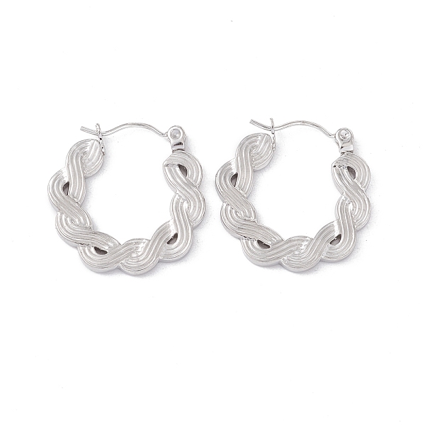 PandaHall 304 Stainless Steel Wave Hoop Earrings for Women, Stainless Steel Color, 21.5x22x2mm, Pin: 0.6mm 304 Stainless Steel Twist
PandaHall 304 Stainless Steel Wave Hoop Earrings for Women, Stainless Steel Color, 21.5x22x2mm, Pin: 0.6mm 304 Stainless Steel Twist