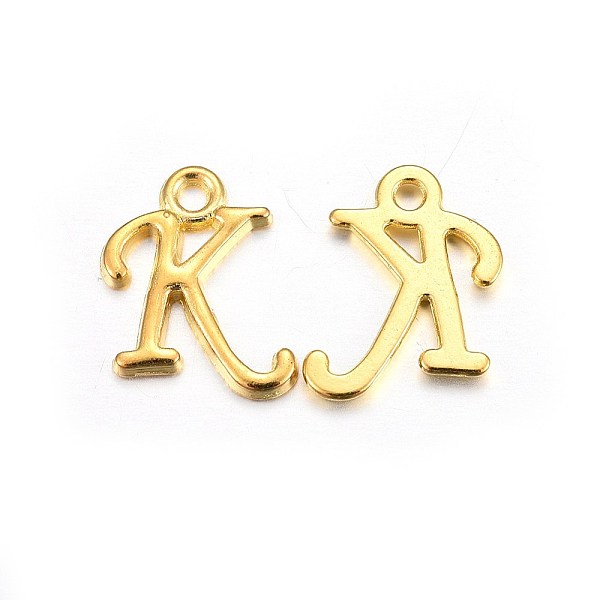 PandaHall Golden Plated Alloy Letter Pendants, Rack Plating, Cadmium Free & Lead Free, Letter.K, 14x10x2mm, Hole: 1.5mm Alloy Letter
PandaHall Golden Plated Alloy Letter Pendants, Rack Plating, Cadmium Free & Lead Free, Letter.K, 14x10x2mm, Hole: 1.5mm Alloy Letter