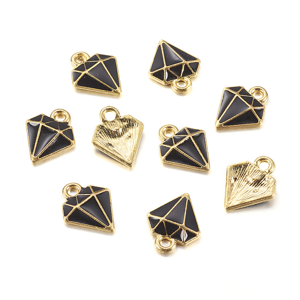 PandaHall Golden Tone Alloy Enamel Pendants, Diamond Charms, Black, 15x12x2mm, Hole: 2mm Alloy+Enamel Diamond Black
PandaHall Golden Tone Alloy Enamel Pendants, Diamond Charms, Black, 15x12x2mm, Hole: 2mm Alloy+Enamel Diamond Black
