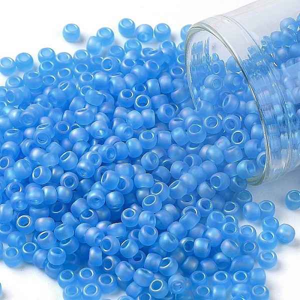 PandaHall TOHO Round Seed Beads, Japanese Seed Beads, (163BF) Transparent AB Frost Dark Aquamarine, 8/0, 3mm, Hole: 1mm, about 222pcs/10g..., Cyan
PandaHall TOHO Round Seed Beads, Japanese Seed Beads, (163BF) Transparent AB Frost Dark Aquamarine, 8/0, 3mm, Hole: 1mm, about 222pcs/10g..., Cyan