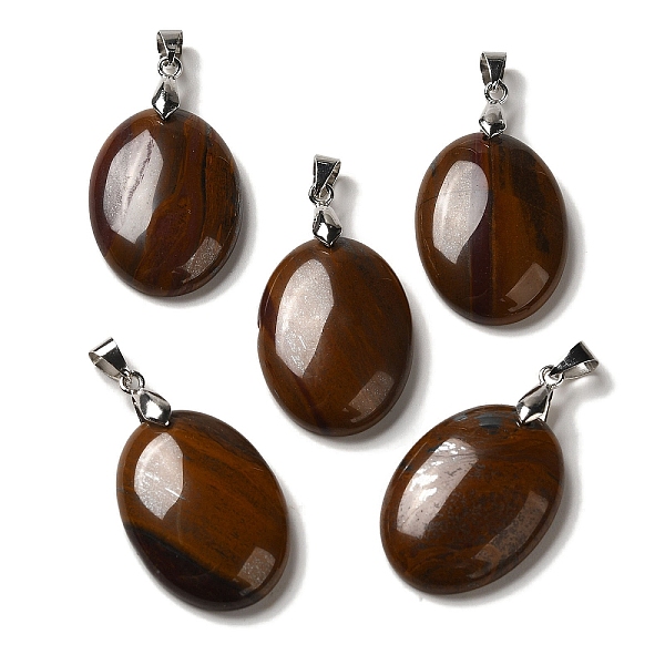 PandaHall Natural Tiger Iron Pendants, Oval Charms with Rack Plating Platinum Plated Brass Snap on Bails, 30x21.5~22x6~6.5mm, Hole: 6x4mm...
PandaHall Natural Tiger Iron Pendants, Oval Charms with Rack Plating Platinum Plated Brass Snap on Bails, 30x21.5~22x6~6.5mm, Hole: 6x4mm...