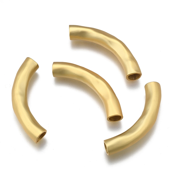PandaHall Brass Curved Tube Beads, Curved Tube Noodle Beads, Long-Lasting Plated, Matte Gold Color, 42x6.5mm, Hole: 4.5~5mm Brass Tube
PandaHall Brass Curved Tube Beads, Curved Tube Noodle Beads, Long-Lasting Plated, Matte Gold Color, 42x6.5mm, Hole: 4.5~5mm Brass Tube