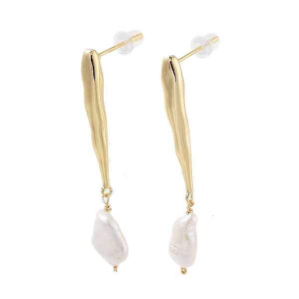 PandaHall Natural Pearl Dangle Stud Earrings, with Brass Findings and 925 Sterling Silver Pins, Teardrop, Real 14K Gold Plated, 47x9mm Pearl..., White
PandaHall Natural Pearl Dangle Stud Earrings, with Brass Findings and 925 Sterling Silver Pins, Teardrop, Real 14K Gold Plated, 47x9mm Pearl..., White