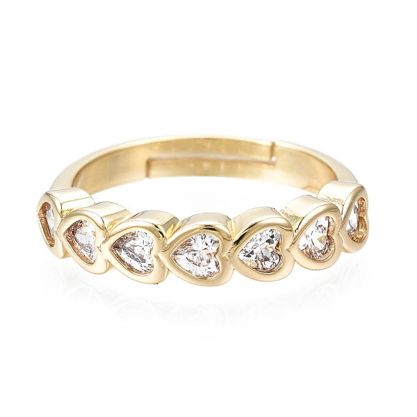 PandaHall Infinity Love Cubic Zirconia Heart Adjustable Ring, Brass Finger Ring for Women, Nickel Free, Real 18K Gold Plated, US Size 6 1/4..., Clear
PandaHall Infinity Love Cubic Zirconia Heart Adjustable Ring, Brass Finger Ring for Women, Nickel Free, Real 18K Gold Plated, US Size 6 1/4..., Clear