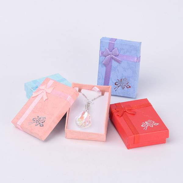 PandaHall Cardboard Pendant Necklaces Boxes, with Bowknot, for Necklaces and Pendants, Rectangle, Mixed Color, 70x50x20mm Paper Rectangle..., Multicolor
PandaHall Cardboard Pendant Necklaces Boxes, with Bowknot, for Necklaces and Pendants, Rectangle, Mixed Color, 70x50x20mm Paper Rectangle..., Multicolor