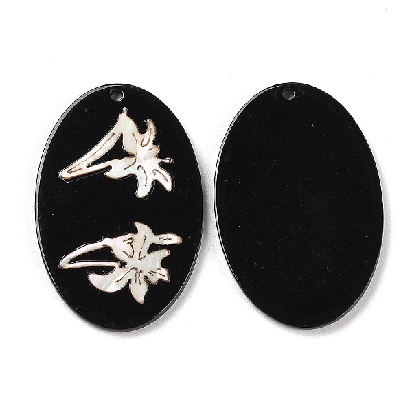 PandaHall Opaque Flower Pattern Acrylic Pendants, with Shell, Black, Oval, 39.5x26x2.5mm, Hole: 1.8mm Acrylic Oval Black
PandaHall Opaque Flower Pattern Acrylic Pendants, with Shell, Black, Oval, 39.5x26x2.5mm, Hole: 1.8mm Acrylic Oval Black