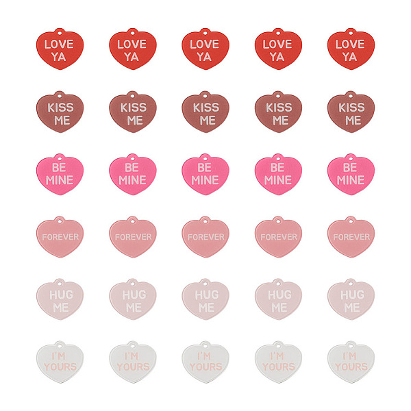 PandaHall Beadthoven 30Pcs 6 Colors Valentine's Day Opaque Acrylic Pendants, Heart with Word, Mixed Color, 27x30x1.7mm, Hole: 2.3mm..., Multicolor
PandaHall Beadthoven 30Pcs 6 Colors Valentine's Day Opaque Acrylic Pendants, Heart with Word, Mixed Color, 27x30x1.7mm, Hole: 2.3mm..., Multicolor