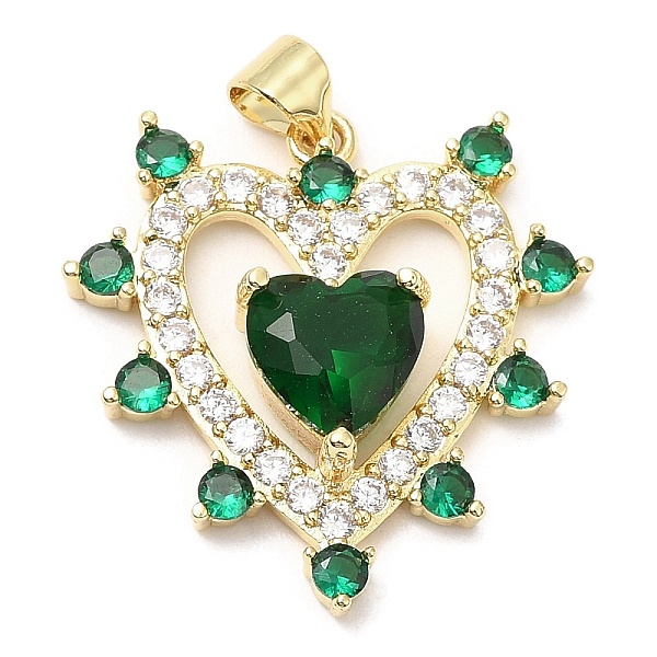 PandaHall Rack Plating Brass Micro Pave Cubic Zirconia Pendants, with Glass, Long-Lasting Plated, Lead Free & Cadmium Free, Heart, Real 18K..., Green
PandaHall Rack Plating Brass Micro Pave Cubic Zirconia Pendants, with Glass, Long-Lasting Plated, Lead Free & Cadmium Free, Heart, Real 18K..., Green
