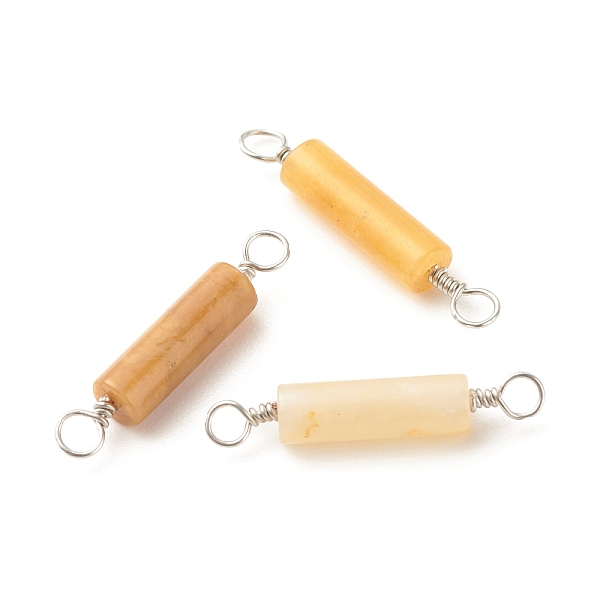 PandaHall Natural Topaz Jade Connector Charms, with Platinum Tone Eco-Friendly Brass Wire Double Loops, Column, 23~24x4mm, Hole: 2~2.6mm...
PandaHall Natural Topaz Jade Connector Charms, with Platinum Tone Eco-Friendly Brass Wire Double Loops, Column, 23~24x4mm, Hole: 2~2.6mm...