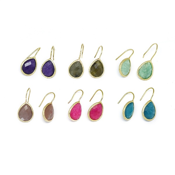 PandaHall Natural Gemstone Dangle Earrings, with Golden Tone Brass Findings, teardrop, 25.5~32x13.5x5mm, Pin: 0.8mm Mixed Stone
PandaHall Natural Gemstone Dangle Earrings, with Golden Tone Brass Findings, teardrop, 25.5~32x13.5x5mm, Pin: 0.8mm Mixed Stone