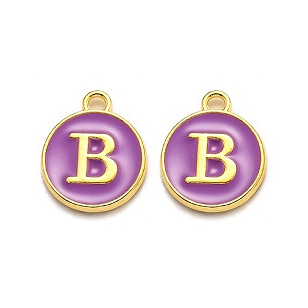 PandaHall Golden Plated Alloy Enamel Charms, Enamelled Sequins, Flat Round with Alphabet, Letter.B, Purple, 14x12x2mm, Hole: 1.5mm...
PandaHall Golden Plated Alloy Enamel Charms, Enamelled Sequins, Flat Round with Alphabet, Letter.B, Purple, 14x12x2mm, Hole: 1.5mm...
