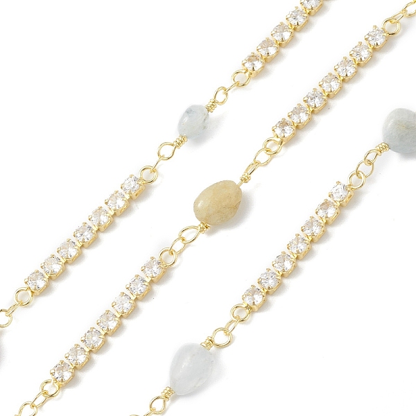 PandaHall Brass Cubic Zirconia Link Chains with Natural Morganite Beads, Unwelded, Golden, 17~30x3~8x2.5~5mm Brass
PandaHall Brass Cubic Zirconia Link Chains with Natural Morganite Beads, Unwelded, Golden, 17~30x3~8x2.5~5mm Brass