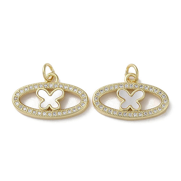 PandaHall Brass Micro Pave Cubic Zirconia Charms, with Shell, Oval with Butterfly, Real 18K Gold Plated, 13x20x2.5mm, Hole: 3mm Brass+Cubic..., Clear
PandaHall Brass Micro Pave Cubic Zirconia Charms, with Shell, Oval with Butterfly, Real 18K Gold Plated, 13x20x2.5mm, Hole: 3mm Brass+Cubic..., Clear