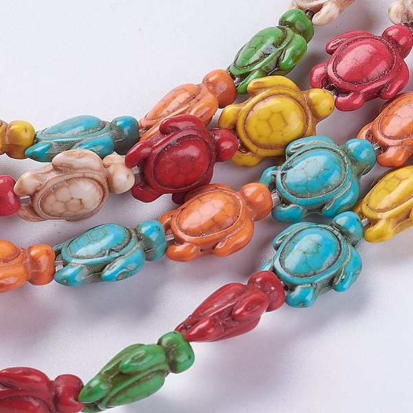 PandaHall 1 Strand Synthetic Turquoise Beads Strands, Turtle, Dyed, Colorful, 18.5x15x8mm, Hole: 1.5mm, about 22pcs/strand, 15.24 inch..., Multicolor
PandaHall 1 Strand Synthetic Turquoise Beads Strands, Turtle, Dyed, Colorful, 18.5x15x8mm, Hole: 1.5mm, about 22pcs/strand, 15.24 inch..., Multicolor