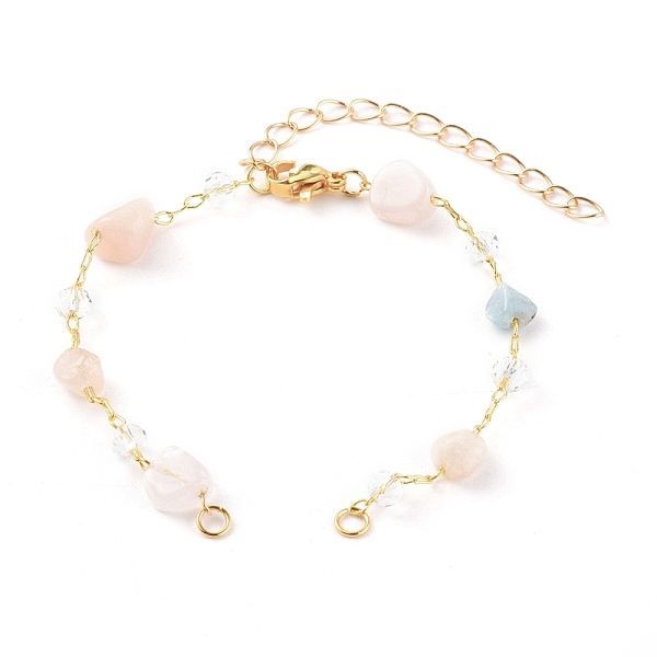 PandaHall Nuggets Natural Morganite Beaded Bracelet Makings, with Brass Cable Chains and 304 Stainless Steel Lobster Claw Clasps, Golden...
PandaHall Nuggets Natural Morganite Beaded Bracelet Makings, with Brass Cable Chains and 304 Stainless Steel Lobster Claw Clasps, Golden...