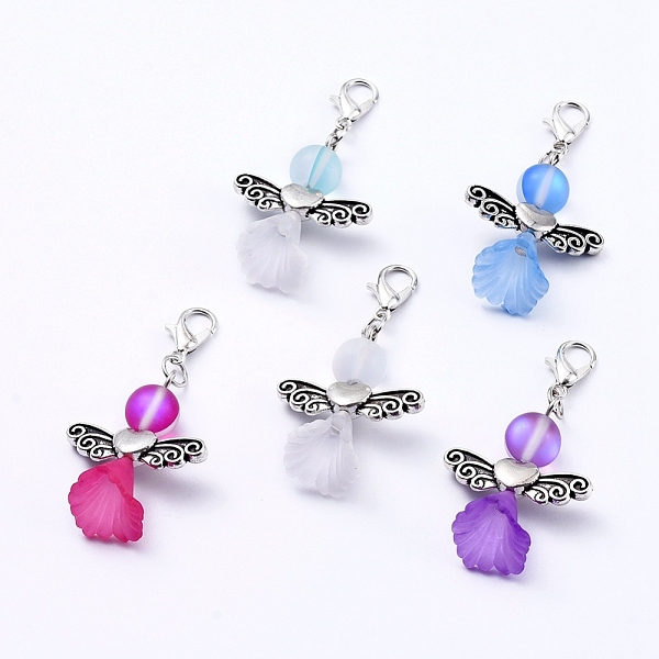PandaHall Synthetic Moonstone Pendants, with Acrylic Beads, Tibetan Style Alloy Beads and Zinc Alloy Lobster Claw Clasps, Angel, Mixed Color..., Multicolor
PandaHall Synthetic Moonstone Pendants, with Acrylic Beads, Tibetan Style Alloy Beads and Zinc Alloy Lobster Claw Clasps, Angel, Mixed Color..., Multicolor