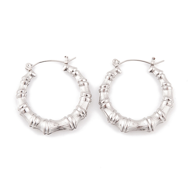 PandaHall Bamboo Joint 304 Stainless Steel Hoop Earrings for Women, Stainless Steel Color, 32.5x4.6mm 304 Stainless Steel Bamboo
PandaHall Bamboo Joint 304 Stainless Steel Hoop Earrings for Women, Stainless Steel Color, 32.5x4.6mm 304 Stainless Steel Bamboo