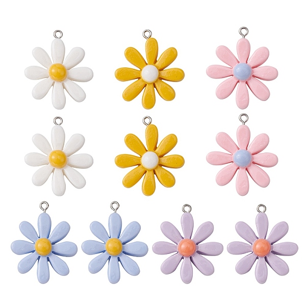 PandaHall 10Pcs 5 Colors Resin Pendants, with Platinum Tone Iron Findings, Flower Charms, Mixed Color, 33~34x28~30x8~9mm, Hole: 2mm..., Multicolor
PandaHall 10Pcs 5 Colors Resin Pendants, with Platinum Tone Iron Findings, Flower Charms, Mixed Color, 33~34x28~30x8~9mm, Hole: 2mm..., Multicolor