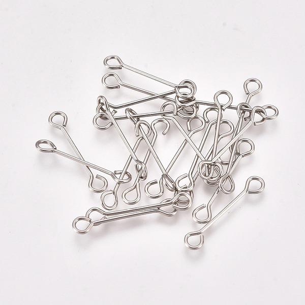 PandaHall 304 Stainless Steel Eye Pins, Double Sided Eye Pins, Stainless Steel Color, 16x3x0.5mm, Hole: 1.6mm 304 Stainless Steel
PandaHall 304 Stainless Steel Eye Pins, Double Sided Eye Pins, Stainless Steel Color, 16x3x0.5mm, Hole: 1.6mm 304 Stainless Steel