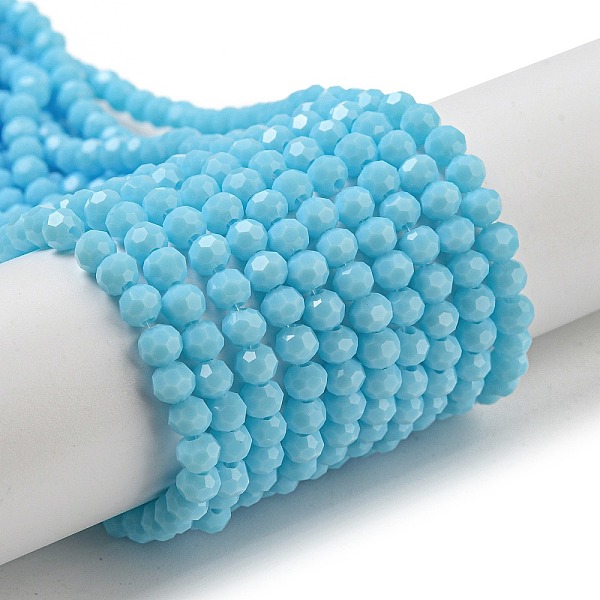 PandaHall Opaque Glass Beads Stands, Faceted(32 Facets), Round, Light Sky Blue, 4mm, Hole: 0.7mm, about 87~93pcs/strand, 32~33cm Glass Round..., Black
PandaHall Opaque Glass Beads Stands, Faceted(32 Facets), Round, Light Sky Blue, 4mm, Hole: 0.7mm, about 87~93pcs/strand, 32~33cm Glass Round..., Black