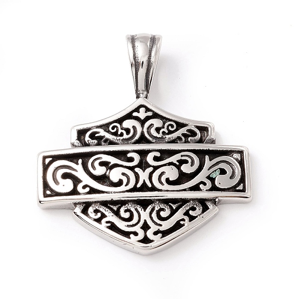 PandaHall Tibetan Style 304 Stainless Steel Pendants, Shield, Antique Silver, 43.5x40x5.5mm, Hole: 10x6.5mm 304 Stainless Steel Others
PandaHall Tibetan Style 304 Stainless Steel Pendants, Shield, Antique Silver, 43.5x40x5.5mm, Hole: 10x6.5mm 304 Stainless Steel Others