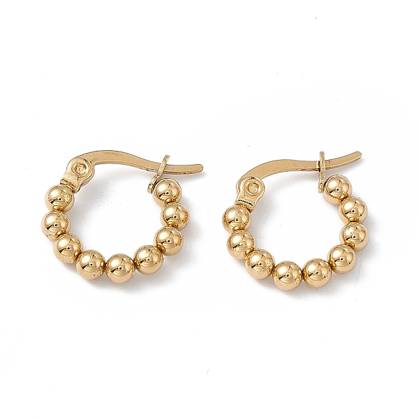 PandaHall 201 Stainless Steel Round Beaded Hoop Earrings with 304 Stainless Steel Pins for Women, Golden, 15x15x3mm, Pin: 0.7~0.8x1~1.5mm...
PandaHall 201 Stainless Steel Round Beaded Hoop Earrings with 304 Stainless Steel Pins for Women, Golden, 15x15x3mm, Pin: 0.7~0.8x1~1.5mm...
