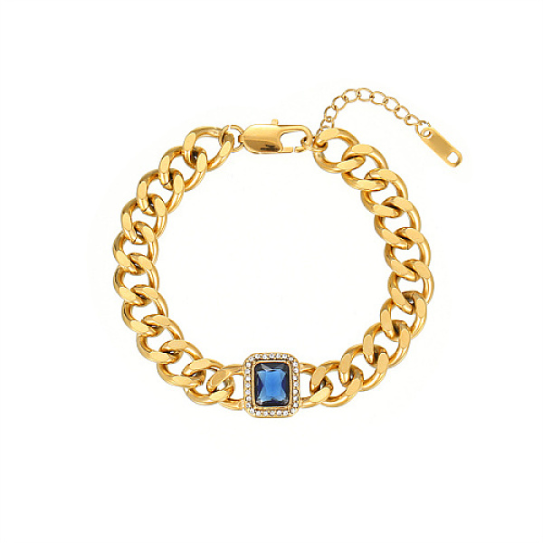 PandaHall Rectangle Cubic Zirconia Link Bracelets, with Golden Stainless Steel Cuban Link Chains, Blue, 7-1/8 inch(18cm) Cubic Zirconia...
PandaHall Rectangle Cubic Zirconia Link Bracelets, with Golden Stainless Steel Cuban Link Chains, Blue, 7-1/8 inch(18cm) Cubic Zirconia...