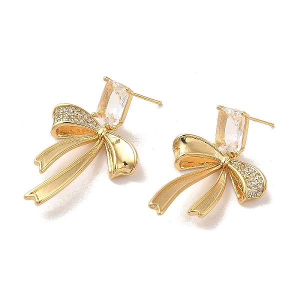 PandaHall Brass Micro Pave Cubic Zirconia Earrings, Bowknot, Real 18K Gold Plated, 40.5x25.5mm Cubic Zirconia Bowknot Clear
PandaHall Brass Micro Pave Cubic Zirconia Earrings, Bowknot, Real 18K Gold Plated, 40.5x25.5mm Cubic Zirconia Bowknot Clear