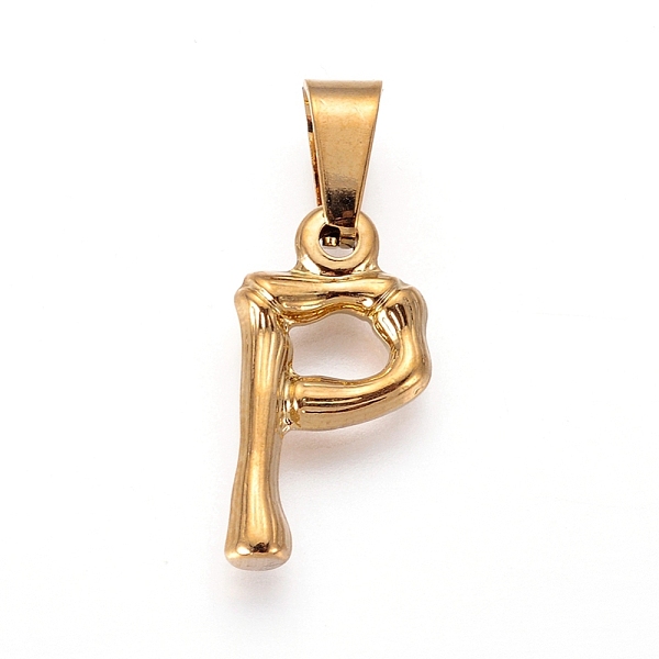 PandaHall 304 Stainless Steel Pendants, Bamboo Style, Letter, Golden Color, Letter.P, 19x10x3mm, Hole: 3x7mm 304 Stainless Steel Letter
PandaHall 304 Stainless Steel Pendants, Bamboo Style, Letter, Golden Color, Letter.P, 19x10x3mm, Hole: 3x7mm 304 Stainless Steel Letter