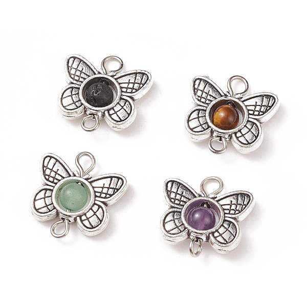 PandaHall Tibetan Style Alloy Links Connector, with Natural Stone, Butterfly, 15.5x15.5x4.5mm, Hole: 1.5~2.5mm Mixed Stone Butterfly
PandaHall Tibetan Style Alloy Links Connector, with Natural Stone, Butterfly, 15.5x15.5x4.5mm, Hole: 1.5~2.5mm Mixed Stone Butterfly