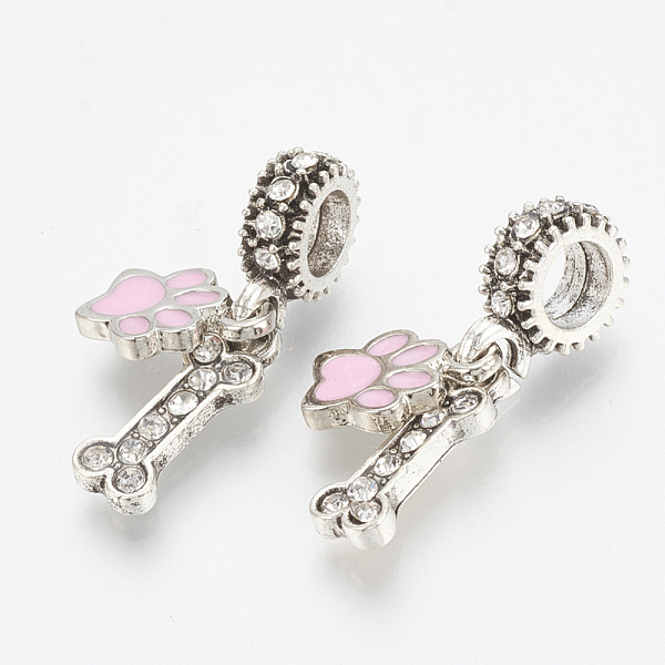 PandaHall Alloy Rhinestone European Dangle Charms, with Enamel, Large Hole Pendants, Dog Paw Prints & Bone, Antique Silver & Platinum, Pink...
PandaHall Alloy Rhinestone European Dangle Charms, with Enamel, Large Hole Pendants, Dog Paw Prints & Bone, Antique Silver & Platinum, Pink...