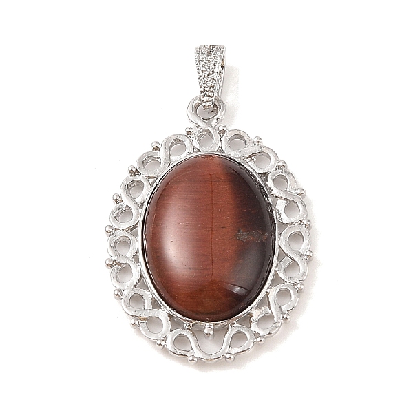 PandaHall Dyed Natural Red Tiger Eye Pendants, with Platinum Tone Alloy Findings, Oval Charms, 41x28.5x7.5mm, Hole: 7.2x4mm Tiger Eye Oval
PandaHall Dyed Natural Red Tiger Eye Pendants, with Platinum Tone Alloy Findings, Oval Charms, 41x28.5x7.5mm, Hole: 7.2x4mm Tiger Eye Oval