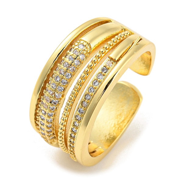 PandaHall Brass Micro Pave Cubic Zirconia Open Cuff Ring, Multi Lines, Real 16K Gold Plated, Inner Diameter: 17.8mm Brass+Cubic Zirconia..., Clear
PandaHall Brass Micro Pave Cubic Zirconia Open Cuff Ring, Multi Lines, Real 16K Gold Plated, Inner Diameter: 17.8mm Brass+Cubic Zirconia..., Clear