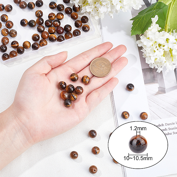 PandaHall Olycraft Grade AB Natural Tiger Eye Round Beads Strands, 10~10.5mm, Hole: 1.2mm, about 36pcs/strand, 15.5 inch, 2 strands Tiger...
PandaHall Olycraft Grade AB Natural Tiger Eye Round Beads Strands, 10~10.5mm, Hole: 1.2mm, about 36pcs/strand, 15.5 inch, 2 strands Tiger...