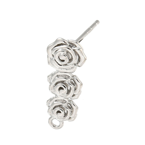 PandaHall Brass Ear Studs Findings, Rose, Platinum, 18x7mm, Hole: 1.2mm, Pin: 11.5mm Brass Flower
PandaHall Brass Ear Studs Findings, Rose, Platinum, 18x7mm, Hole: 1.2mm, Pin: 11.5mm Brass Flower