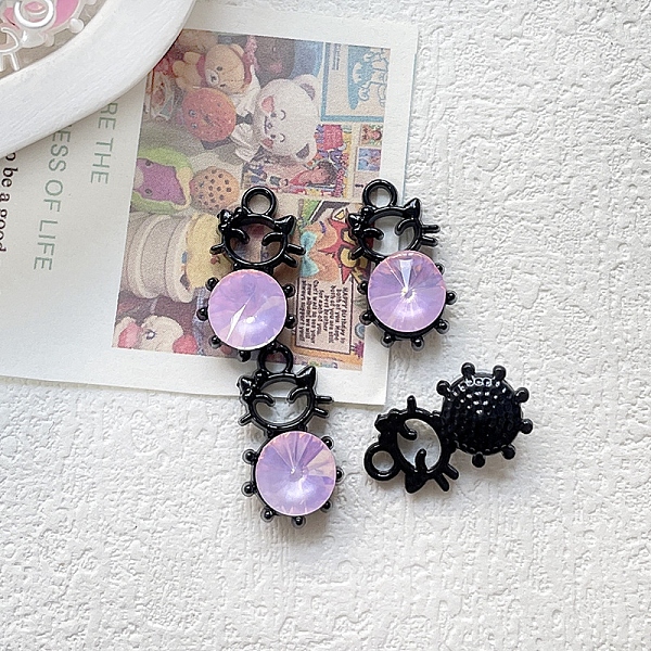 PandaHall Alloy Rhinestone Pendant, Cute Cat Shaped Charms, Silver, Lilac, 10x8mm Alloy+Rhinestone Cat Shape Purple
PandaHall Alloy Rhinestone Pendant, Cute Cat Shaped Charms, Silver, Lilac, 10x8mm Alloy+Rhinestone Cat Shape Purple