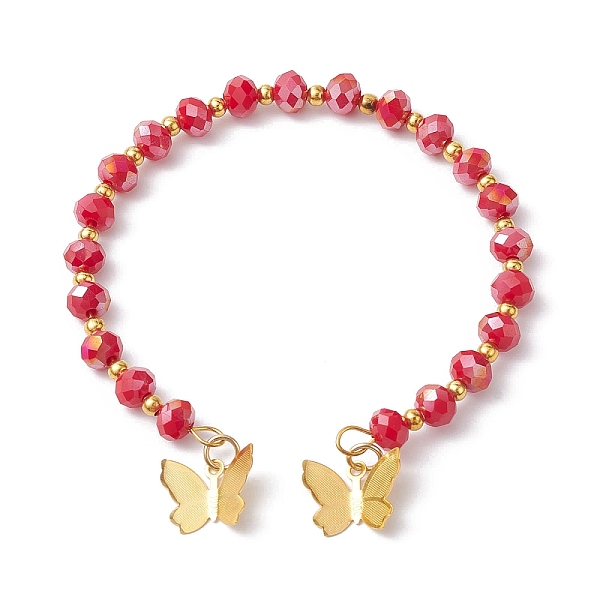 PandaHall Glass Round Beaded Cuff Bangles, with Golden Brass Butterfly Charms, Red, Inner Diameter: 2-1/8 inch(5.5cm) Brass Butterfly Red
PandaHall Glass Round Beaded Cuff Bangles, with Golden Brass Butterfly Charms, Red, Inner Diameter: 2-1/8 inch(5.5cm) Brass Butterfly Red